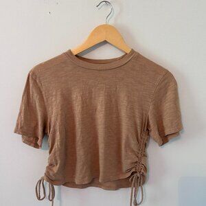 Universal Threads 100% Cotton Tan Women's Drawstring shirt size XS